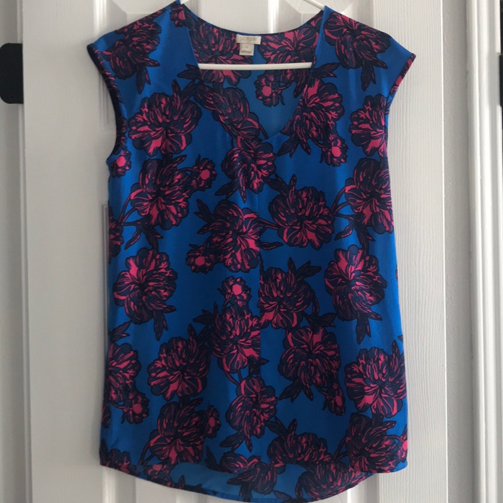 J. Crew Factory floral print blouse, like new.